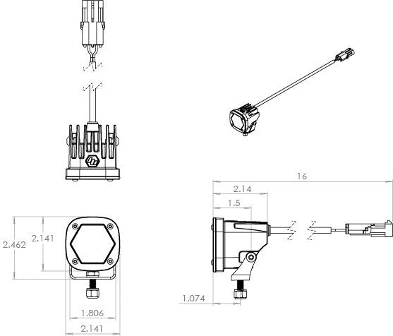 Baja Designs S1 Black LED Auxiliary Light Pod Pair - Universal