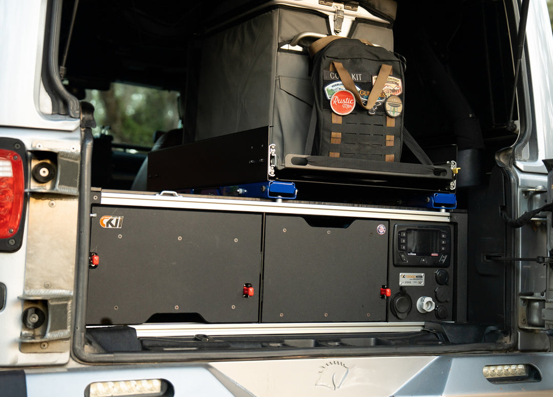 CargoKits aluminum drawer system for 4-door Jeep Wrangler JL and JK
