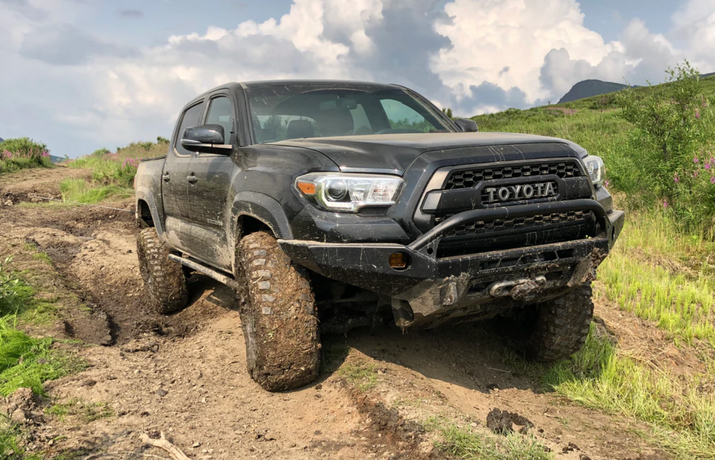 CALI RAISED LED 2005-2022 TOYOTA TACOMA TRAIL EDITION ROCK SLIDERS