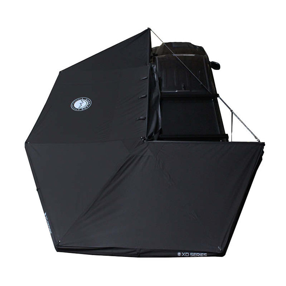 Overland Vehicle Systems XD Nomadic 270 Degree Awning W/Lights & Black Out - Black Body, Grey Trim & Black Travel Cover