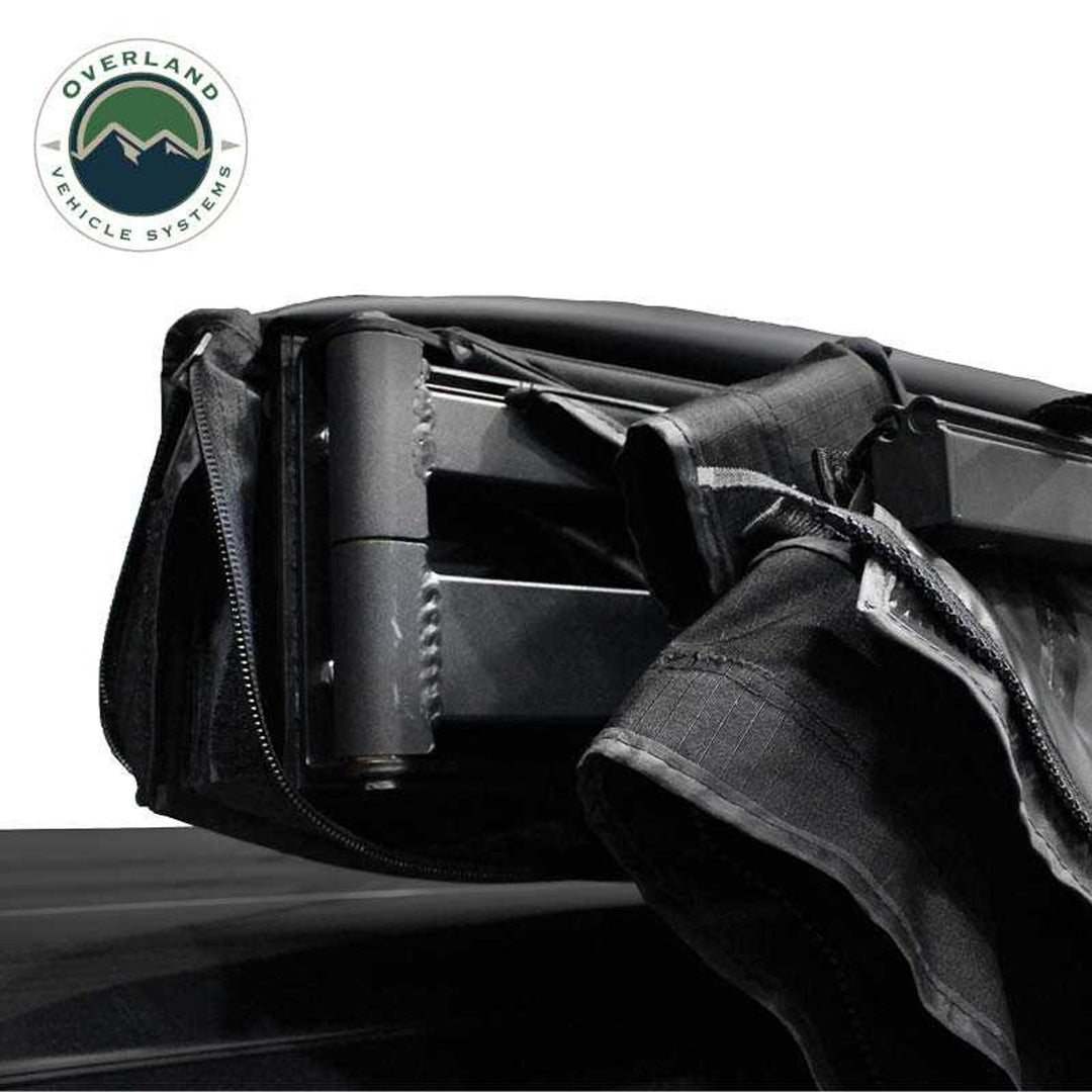 Overland Vehicle Systems XD Nomadic 270 Degree Awning W/Lights & Black Out - Black Body, Grey Trim & Black Travel Cover