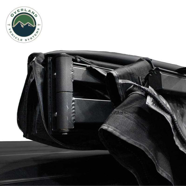 Overland Vehicle Systems XD Nomadic 270 Degree Awning W/Lights & Black Out - Black Body, Grey Trim & Black Travel Cover