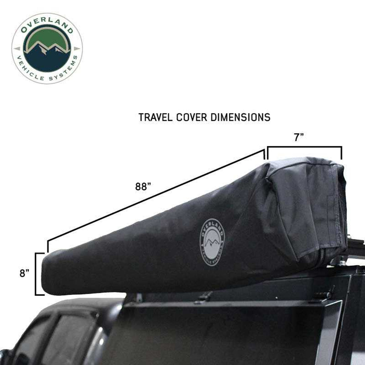 Overland Vehicle Systems XD Nomadic 270 Degree Awning W/Lights & Black Out - Black Body, Grey Trim & Black Travel Cover