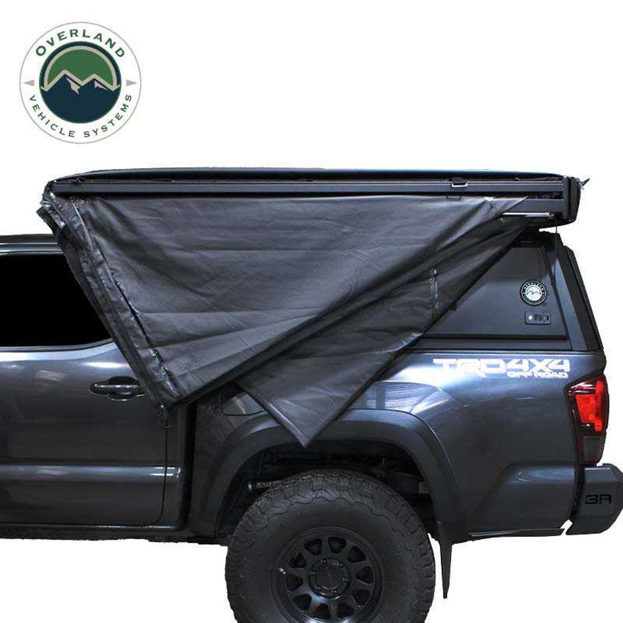 Overland Vehicle Systems XD Nomadic 270 Degree Awning W/Lights & Black Out - Black Body, Grey Trim & Black Travel Cover