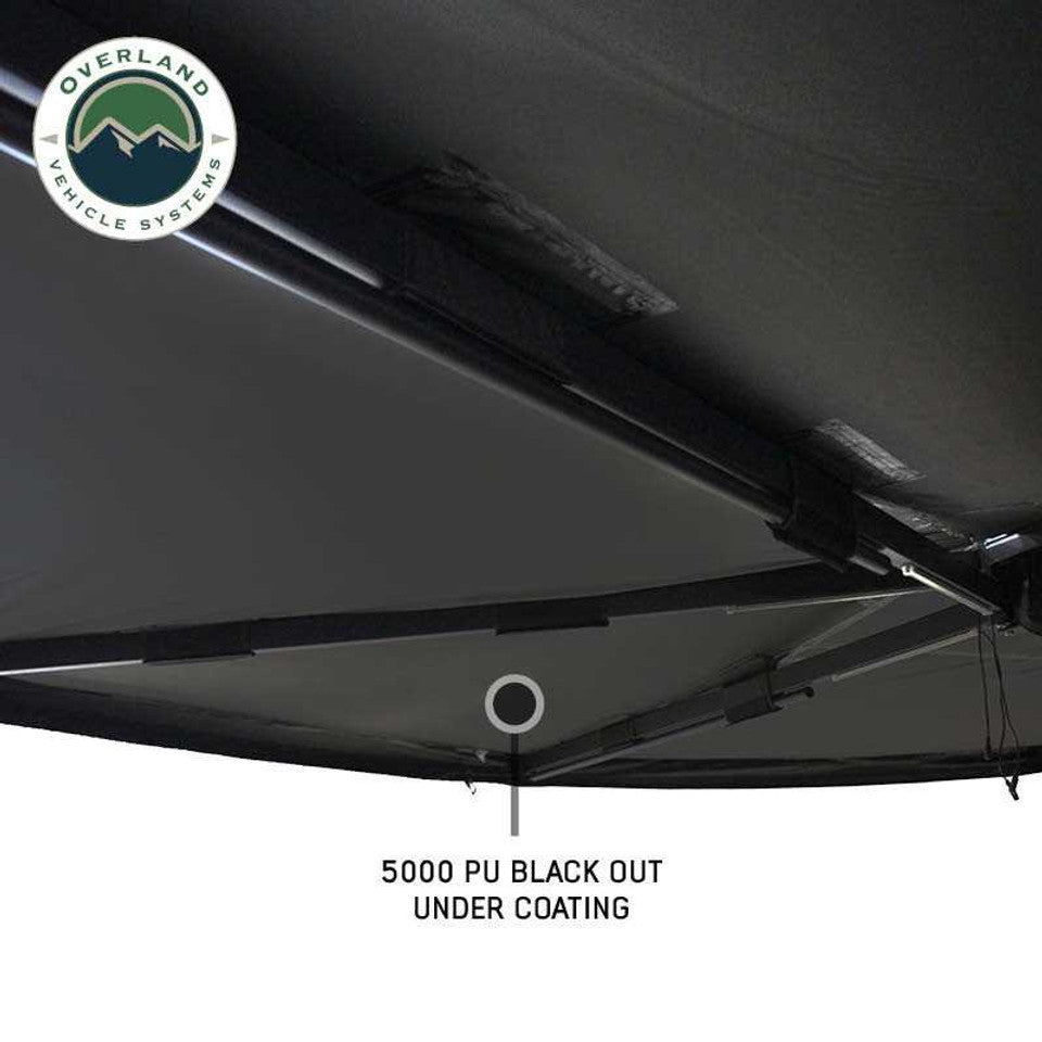 Overland Vehicle Systems XD Nomadic 270 Degree Awning W/Lights & Black Out - Black Body, Grey Trim & Black Travel Cover