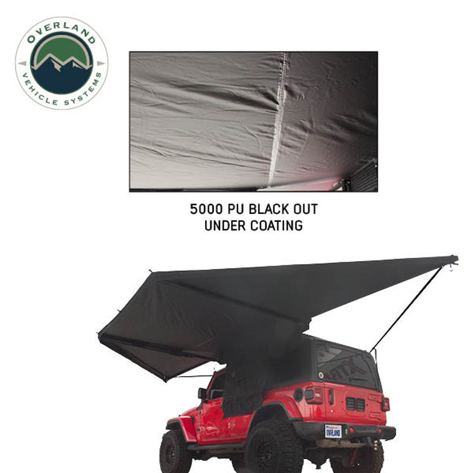 Overland Vehicle Systems XD Nomadic 180 - Awning, Universal, Black Body, Black Trim W/Black Travel Bag