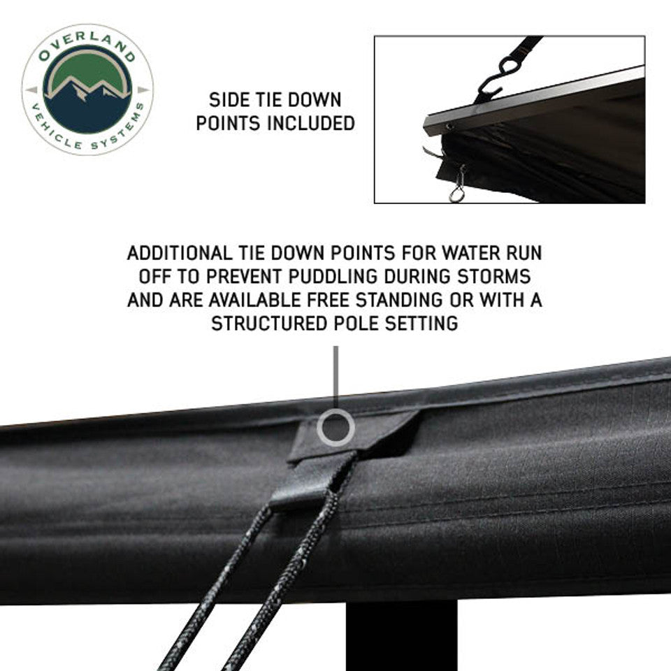 Overland Vehicle Systems XD Nomadic 180 - Awning, Universal, Black Body, Black Trim W/Black Travel Bag