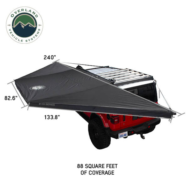 Overland Vehicle Systems XD Nomadic 180 - Awning, Universal, Black Body, Black Trim W/Black Travel Bag