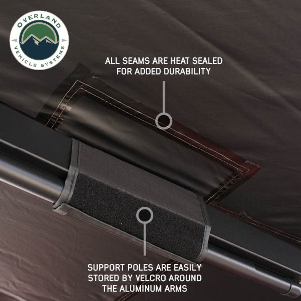 Overland Vehicle Systems XD Nomadic 180 - Awning, Universal, Black Body, Black Trim W/Black Travel Bag