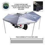 Overland Vehicle Systems XD Nomadic 270 - Awning W/Lights & Black Out Grey Hex, Black Trim & Black Travel Cover