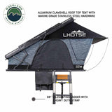 Overland Vehicle Systems XD Lhotse Clam Shell Aluminum Hard Shell Roof Top Tent, Blue Body & Black Rainfly