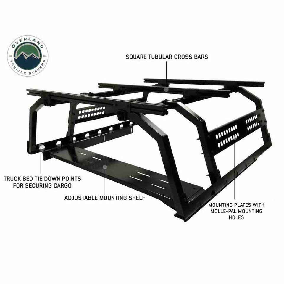 Overland Vehicle Systems Discovery Rack-Mid Size Truck Short Bed Application