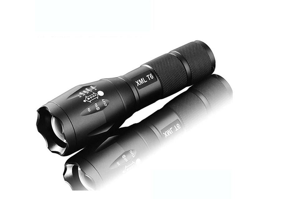 2000 lumen rechargeable cree xml t6 led flashlight 2,000 Lumen Multifunction Zoomable LED Flashlight