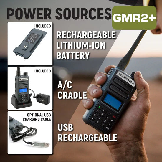 Rugged Radios Rugged GMR2 PLUS - GMRS / FRS Two Way Handheld Radio
