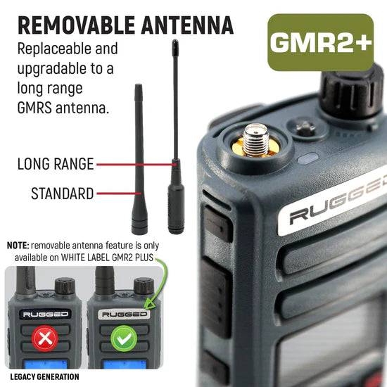 Rugged Radios Rugged GMR2 PLUS - GMRS / FRS Two Way Handheld Radio
