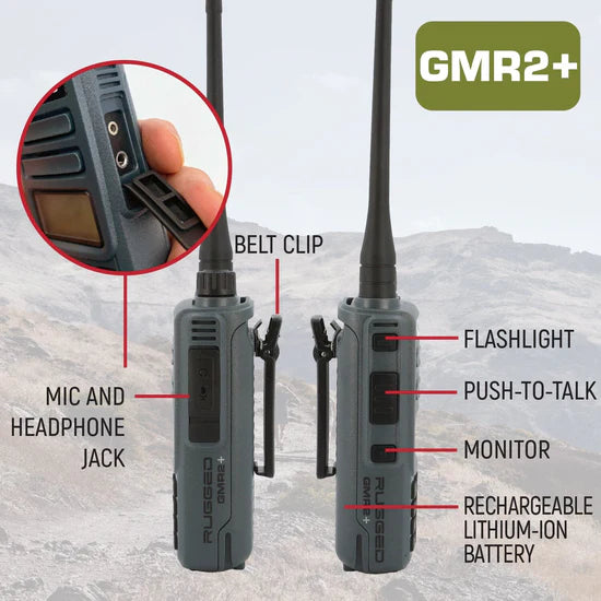 Rugged Radios Rugged GMR2 PLUS - GMRS / FRS Two Way Handheld Radio