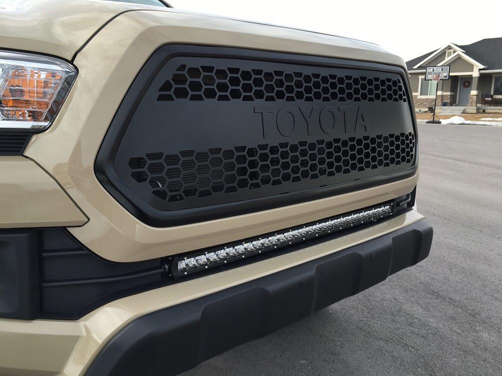 32" Lower Bumper Flush Slim Light Bar Mounting Brackets For 2016-2023 Toyota Tacoma
