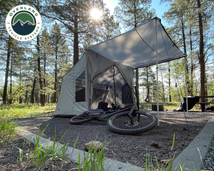 Overland Vehicle Systems LD P.S.T. - Portable Safari Ground Tent Large, Grey Body & Grey Trim