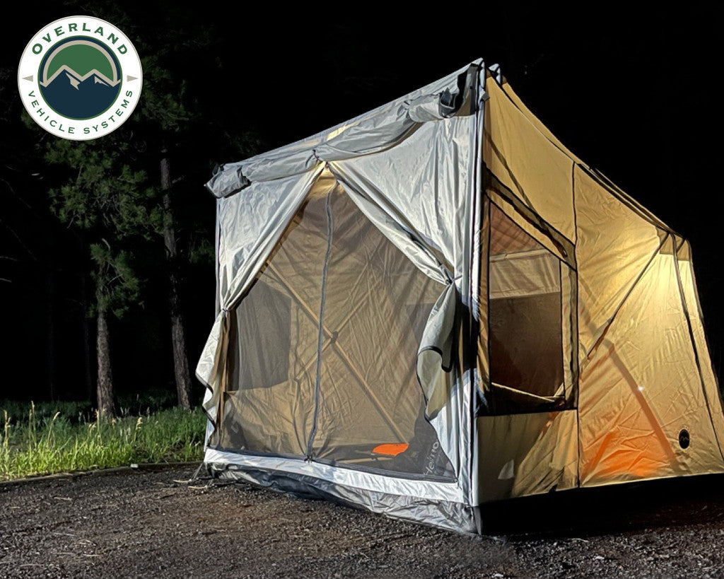 Overland Vehicle Systems LD P.S.T. - Portable Safari Ground Tent Large, Grey Body & Grey Trim