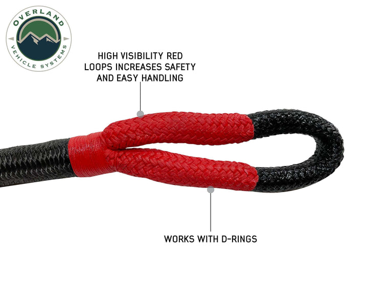 Overland Vehicle Systems Brute Kinetic Recovery Strap 1" X 30' With Storage Bag - 30% Stretch