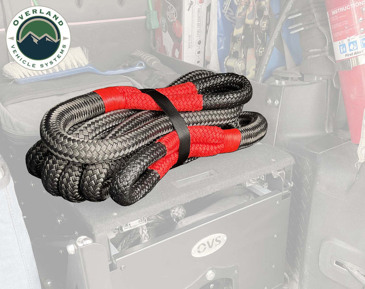 Overland Vehicle Systems Brute Kinetic Recovery Strap 1" X 30' With Storage Bag - 30% Stretch