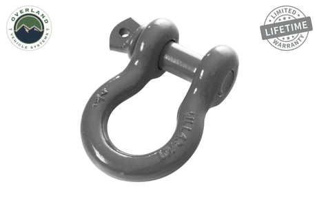 Overland Vehicle Systems Recovery Shackle 3/4" 4.75 Ton Grey - Sold In Pairs