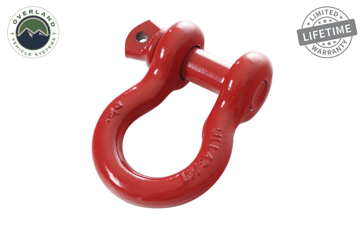 Overland Vehicle Systems Recovery Shackle 3/4" 4.75 Ton - Red