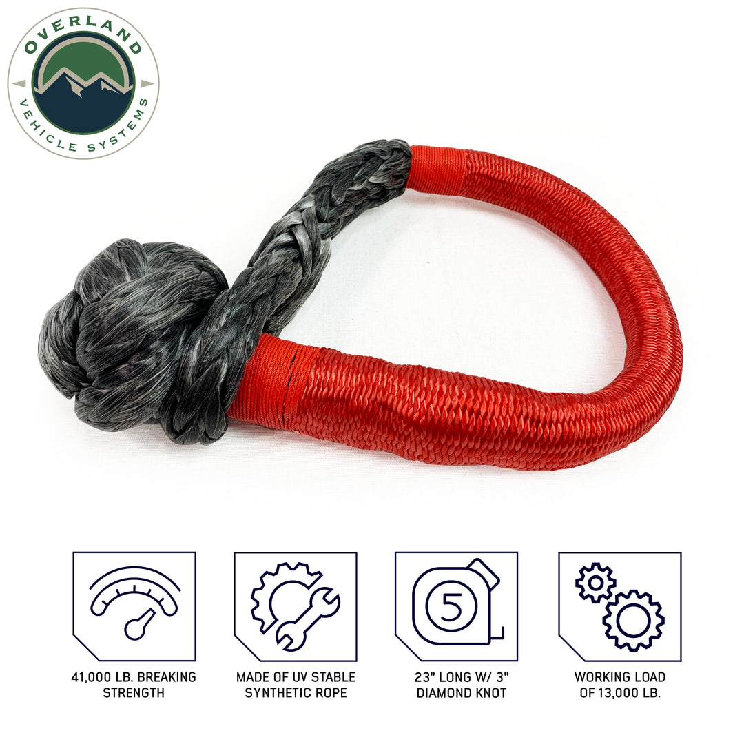 Overland Vehicle Systems 23" Soft Shackle 7/16" With Loop & Abrasive Sleeve