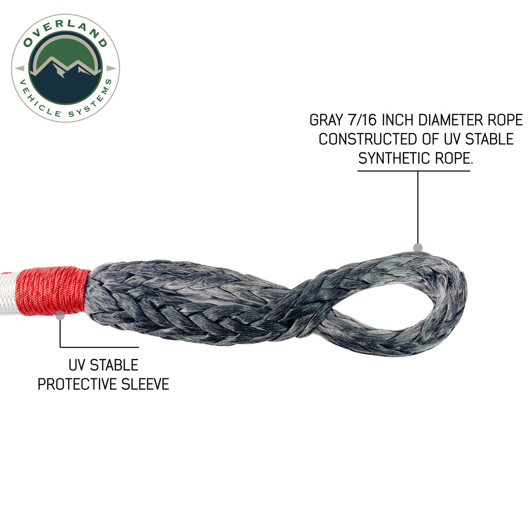 Overland Vehicle Systems 23" Soft Shackle 7/16" With Loop & Abrasive Sleeve