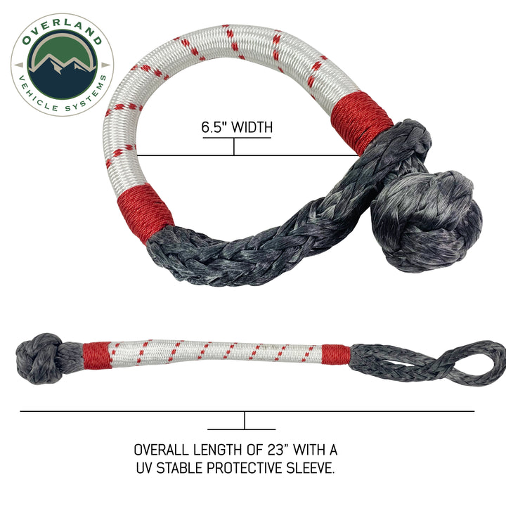 Overland Vehicle Systems 23" Soft Shackle 7/16" With Loop & Abrasive Sleeve
