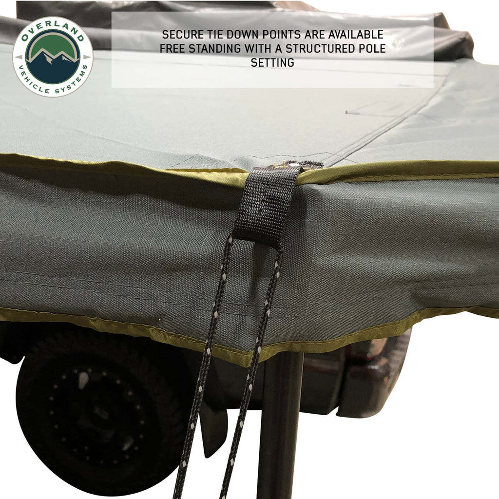 Overland Vehicle Systems HD Nomadic 270 LTE Awning - Passenger Side - Dark Gray with Black Travel Cover