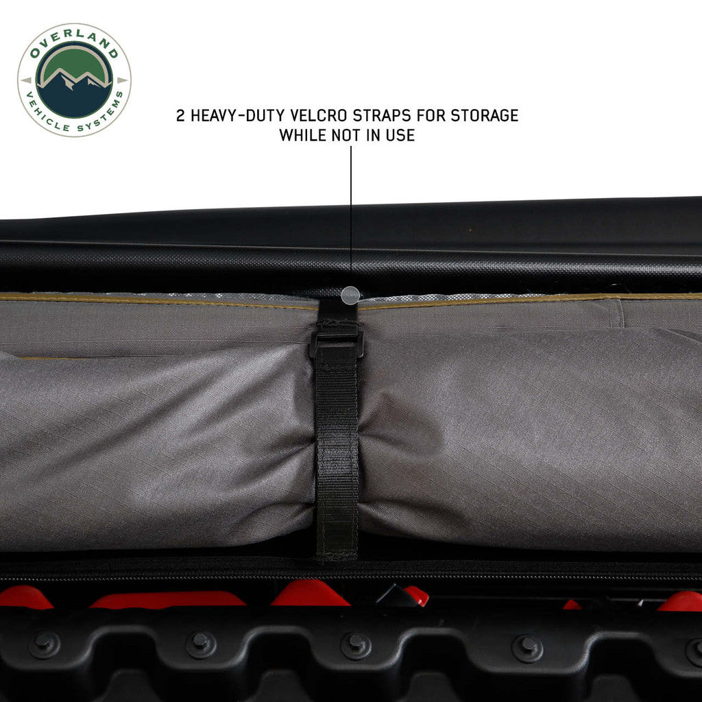 Overland Vehicle Systems HD Nomadic 270 LTE Awning - Passenger Side - Dark Gray with Black Travel Cover