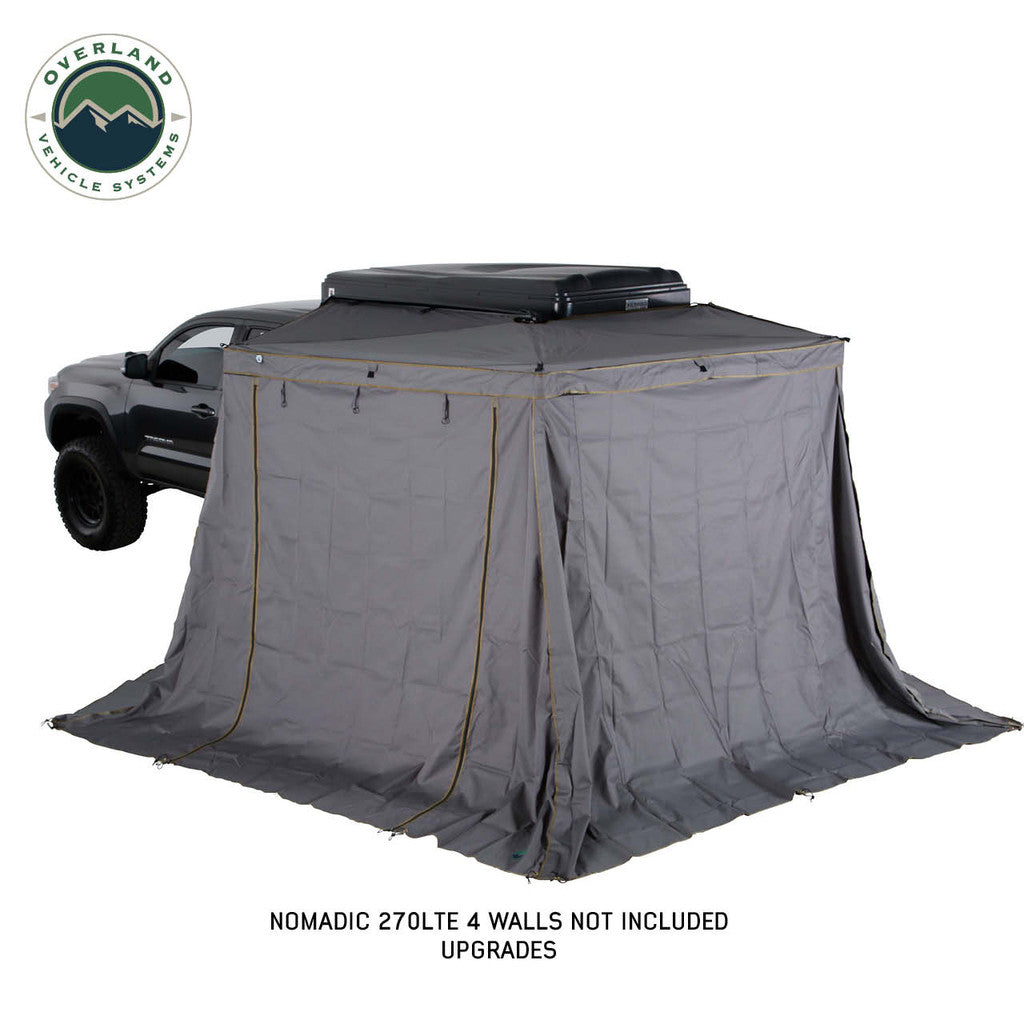 Overland Vehicle Systems HD Nomadic 270 LTE Awning - Passenger Side - Dark Gray with Black Travel Cover