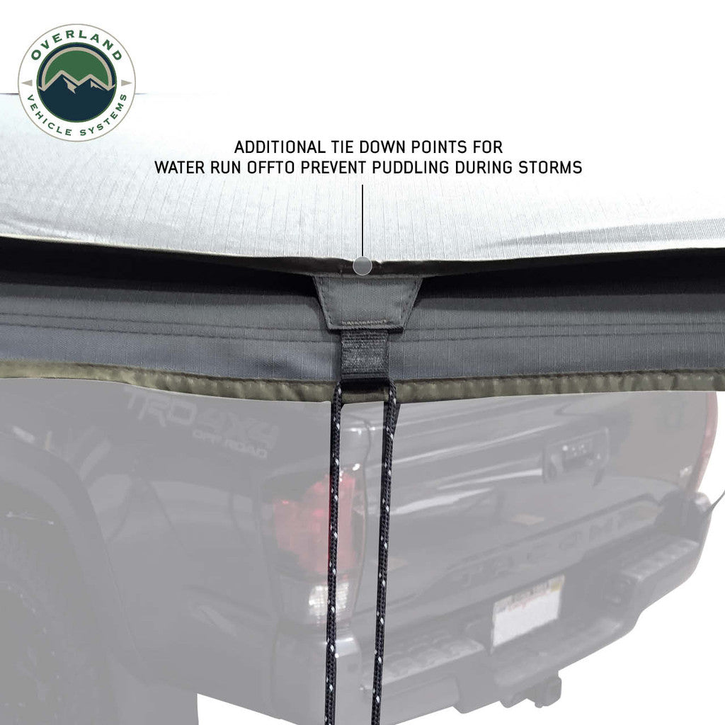 Overland Vehicle Systems HD Nomadic 270 LTE Awning - Passenger Side - Dark Gray with Black Travel Cover
