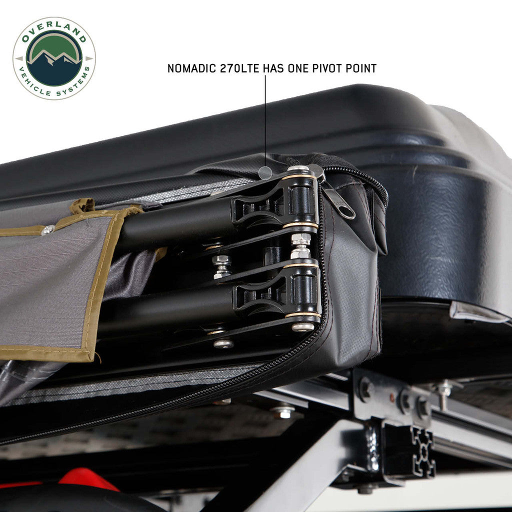 Overland Vehicle Systems HD Nomadic 270 LTE Awning - Passenger Side - Dark Gray with Black Travel Cover