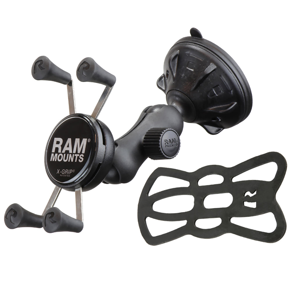 RAM Mount Composite Twist Lock Suction Cup Mount with Universal X-Grip Cell Phone Holder