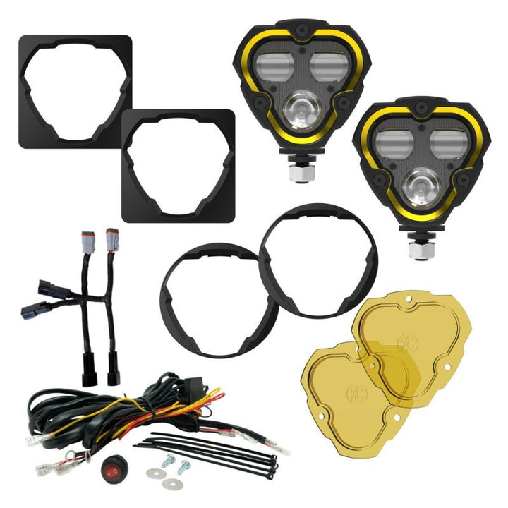 KC HILITES FLEX ERA® 3 Dual Mode SAE Fog Lights - 2-Light Master Kit - Jeep Aftermarket Bumpers