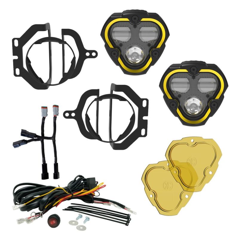 KC HILITES FLEX ERA® 3 Dual Mode SAE Fog Lights - 2-Light Master Kit - Jeep JL/JT Sport Bumpers