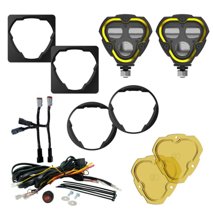 KC HILITES FLEX ERA® 3 Dual Mode SAE Fog Lights - 2-Light Master Kit - Toyota Aftermarket Bumper