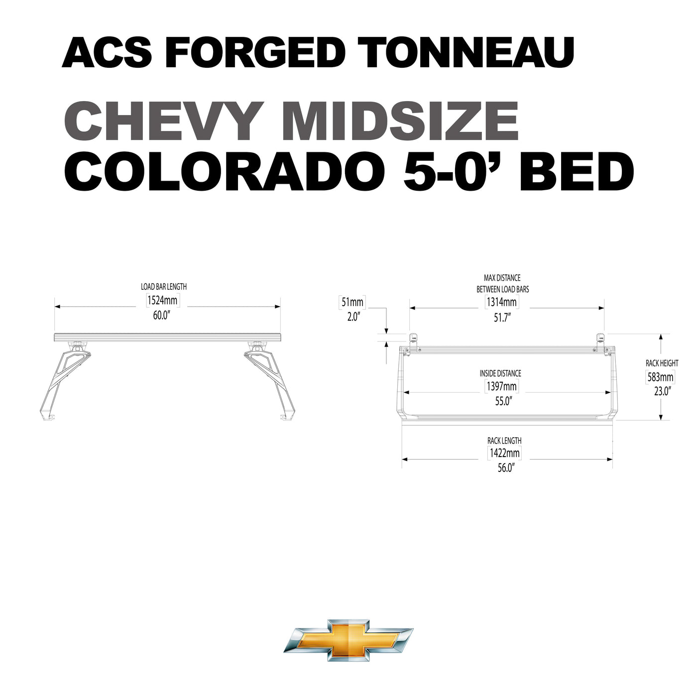 ACS Forged Tonneau - Rails Only - Chevrolet