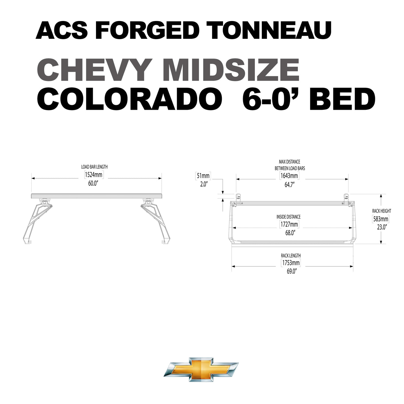 Leitner Designs ACS Forged Tonneau - Rack Only - Chevrolet
