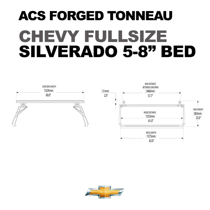 Leitner Designs ACS Forged Tonneau - Rails Only - Chevrolet