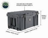 Overland Vehicle Systems D.B.S. - Dark Grey 169 QT Dry Box With Wheels, Drain, And Bottle Opener