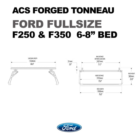ACS Forged Tonneau - Rails Only - Ford