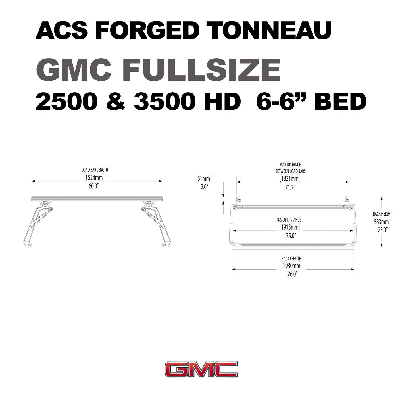 Leitner Designs ACS Forged Tonneau - Rack Only - GMC