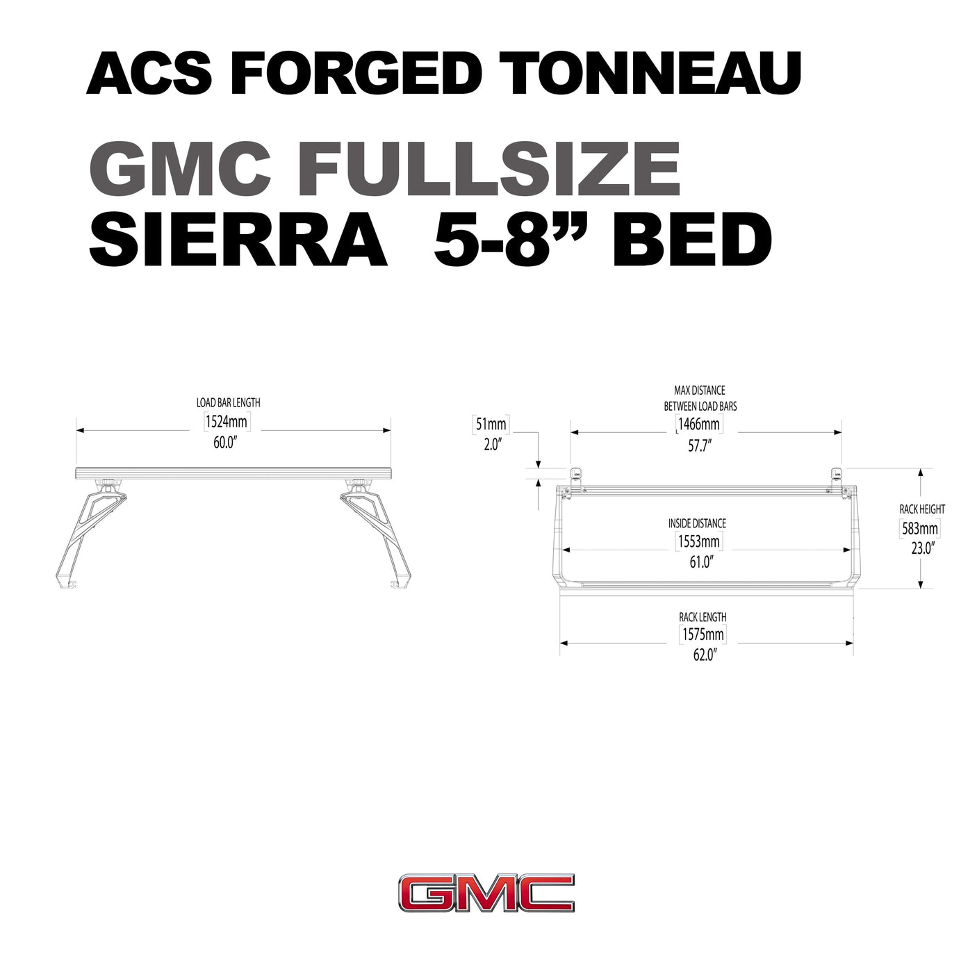 Leitner Designs ACS Forged Tonneau - Rack Only - GMC