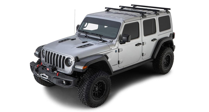 Rhino Rack HEAVY DUTY RCL BLACK 3 BAR BACKBONE ROOF RACK JL Wrangler