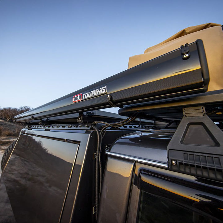 ARB Touring Aluminum Awning With Light 8.2 ft Width x 8.2 ft Length Black
