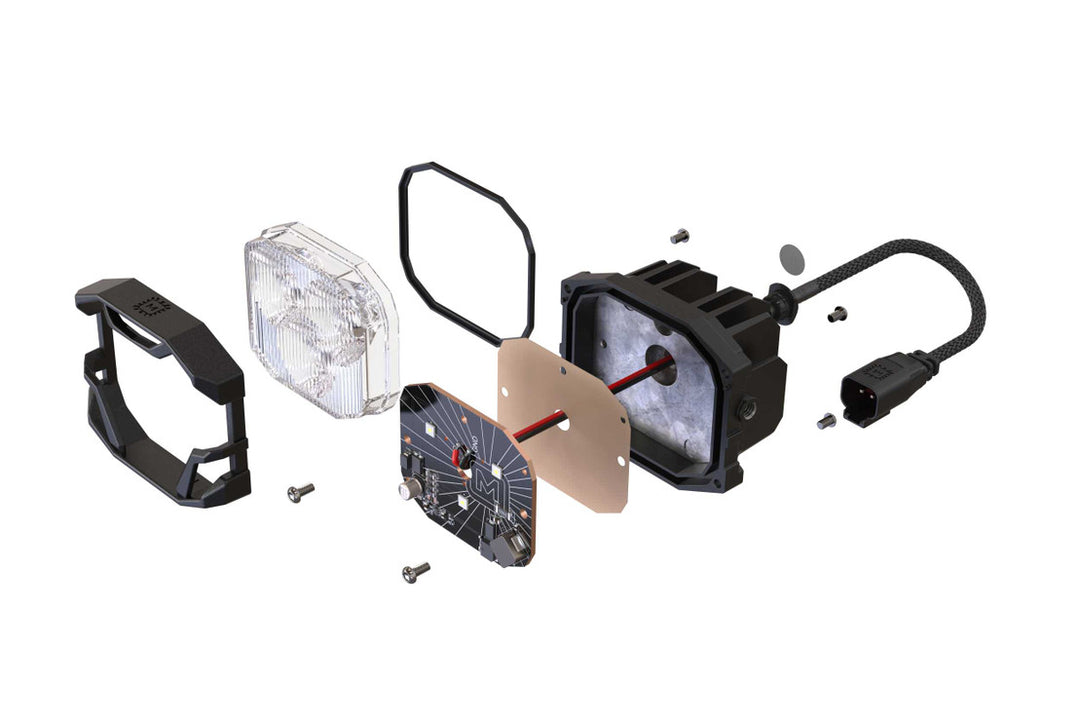 Morimoto 4Banger HXB LED Pods Clear Wide Beam
