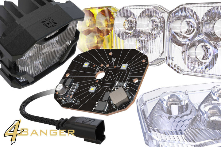 Morimoto 4Banger HXB LED Pods Clear Wide Beam
